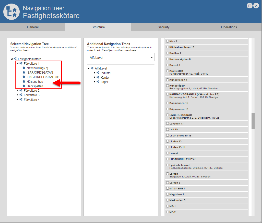 5.6.12. Add buildings to a navigation tree