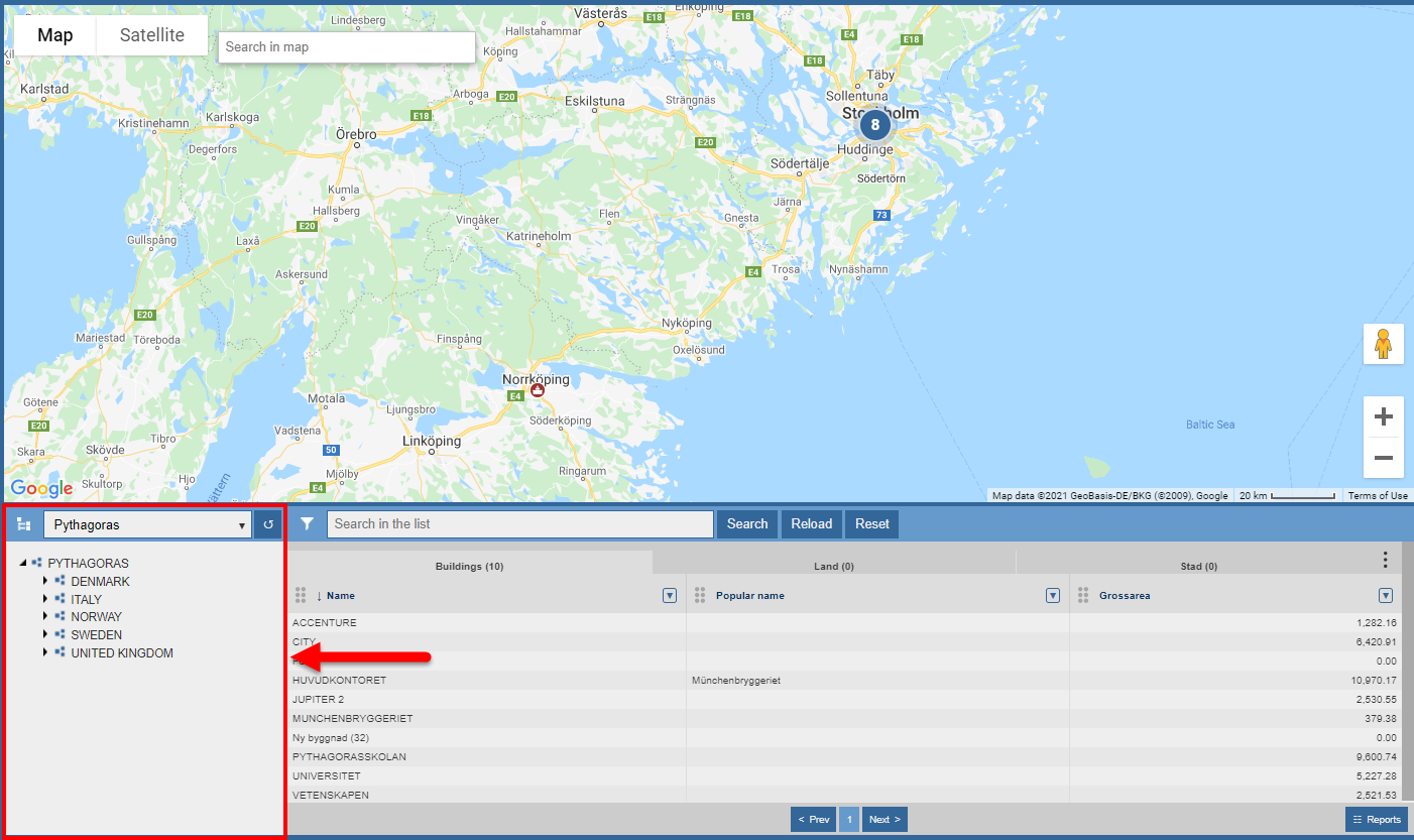 5.3. Open a floor using the navigation tree